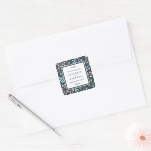 Sticker Carré Berry Botanique Whimsical Mariage Faveur