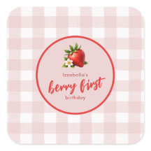 Berry fraise Premier Anniversaire En vichy rose