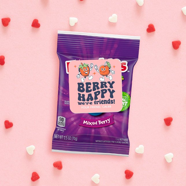 Sticker Carré Berry Happy We are Friends Fruit Snack Valentine (Créateur téléchargé)