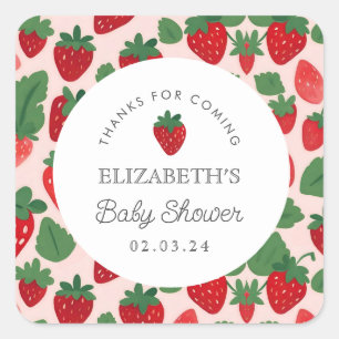 Sticker Carré Berry Sweet Baby shower pique-nique
