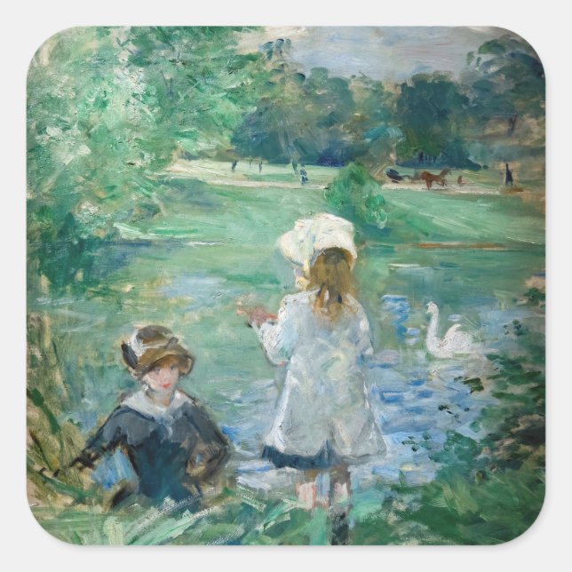 Sticker Carré Berthe Morisot - À côté d'un lac (Devant)