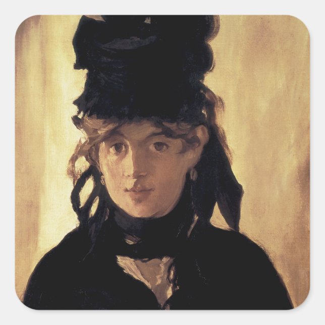 Sticker Carré Berthe Morisot avec un bouquet de violettes (Devant)