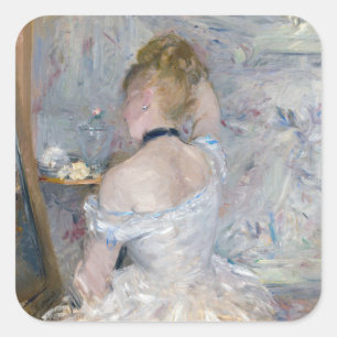 Sticker Carré Berthe Morisot - Femme à sa toilette