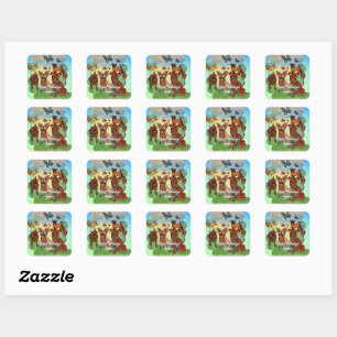 Sticker Carré Besoins minimalistes pour toujours pendant les fêt