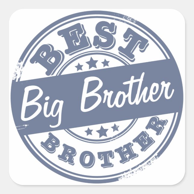 Sticker Carré Best Big Brother - effet tampon - (Devant)