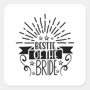 Sticker Carré Bestie De La Mariée