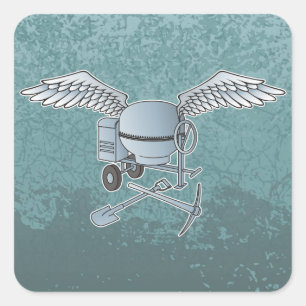 Sticker Carré Béton bleu-gris