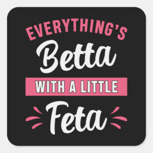 Sticker Carré Betta Fish Betta Avec Un Petit Poisson Feta De Com