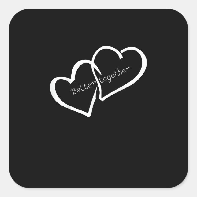 Sticker Carré Better Together Long Distance Relationship Modern  (Devant)