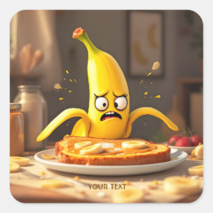 Sticker Carré Beurre mignon Imaginaire Banane Toast