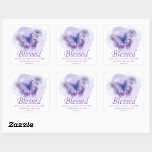 Sticker Carré Bible du papillon chrétien pour les femmes Verse 