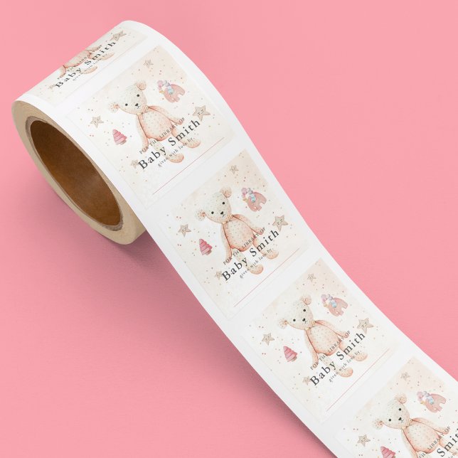 Sticker Carré Bibliothèque de Baby shower de jouets pour bébés e (Créateur téléchargé)