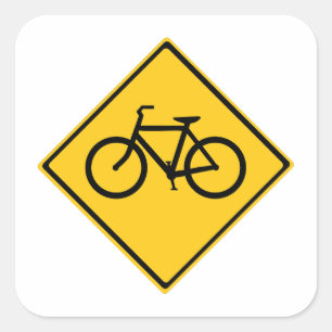 Sticker Carré Bicyclette pour panneau routier