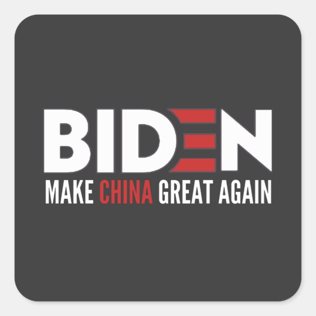 Sticker Carré biden Make China Great Again (Devant)
