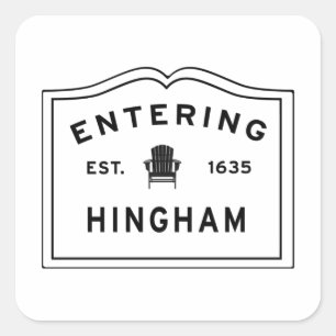 Sticker Carré Bienvenue à Hingham MA