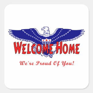 Sticker Carré Bienvenue À La Maison Des Militaires