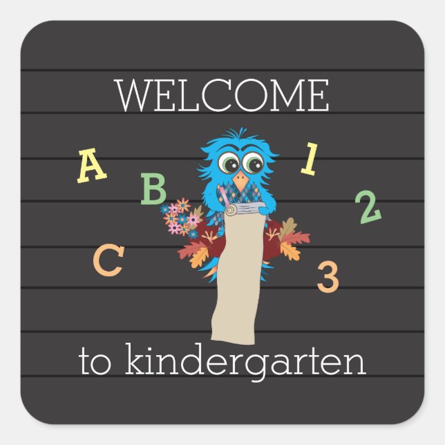 Sticker Carré Bienvenue à la maternelle | 1er jour d'école (Devant)