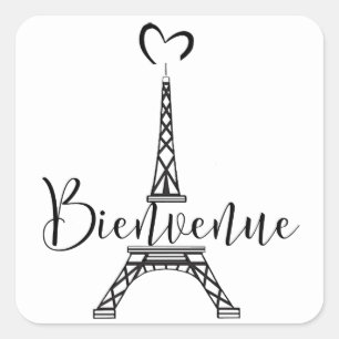 Sticker Carré "Bienvenue" (accueil en français)