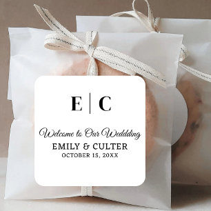 Sticker Carré Bienvenue sur mesure à notre hôtel de mariage