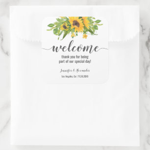 Sticker Carré Bienvenue sur Sunflower