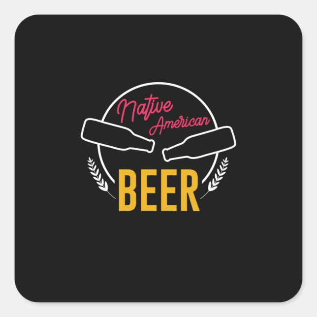 Sticker Carré Bière amérindienne (Devant)