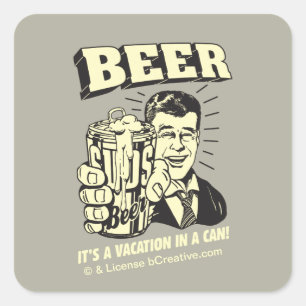 Sticker Carré Bière : C'est un séjour en Can