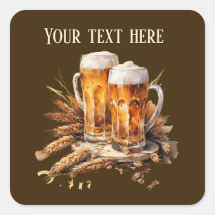 Sticker Carré bière cool ajouter du texte