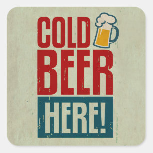 Sticker Carré Bière froide