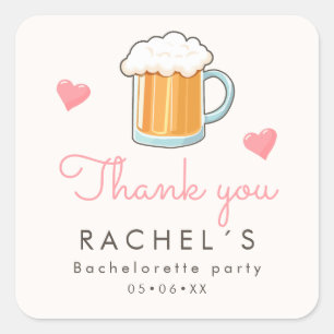 Sticker Carré Bière verre merci