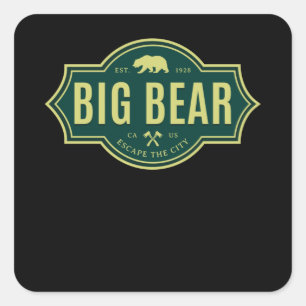 Sticker Carré Big Bear Californie