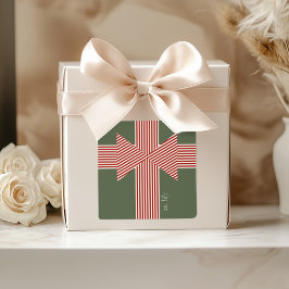 Sticker Carré Big Bow of Striped Ribbon