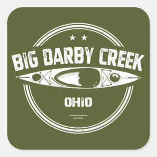 Sticker Carré Big Darby Creek Ohio en canoë