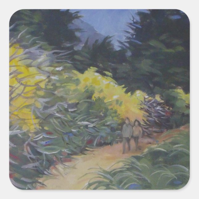 Sticker Carré Big Sur Nature Path Pittoresque Woods (Devant)