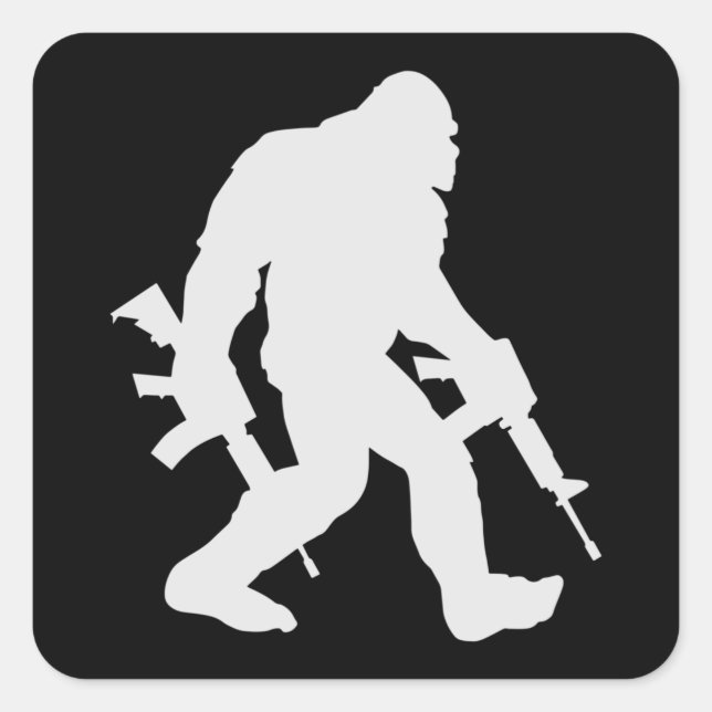 Sticker Carré Bigfoot Silhouette Sasquatch (Devant)