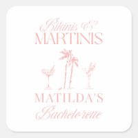 Bikinis et martinis Élégante bachelorette vintage