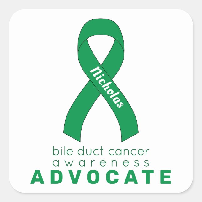 Sticker Carré Bile Duct Cancer Advocate Blanc (Devant)