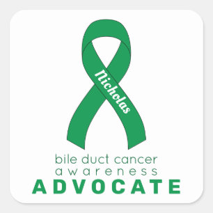 Sticker Carré Bile Duct Cancer Advocate Blanc