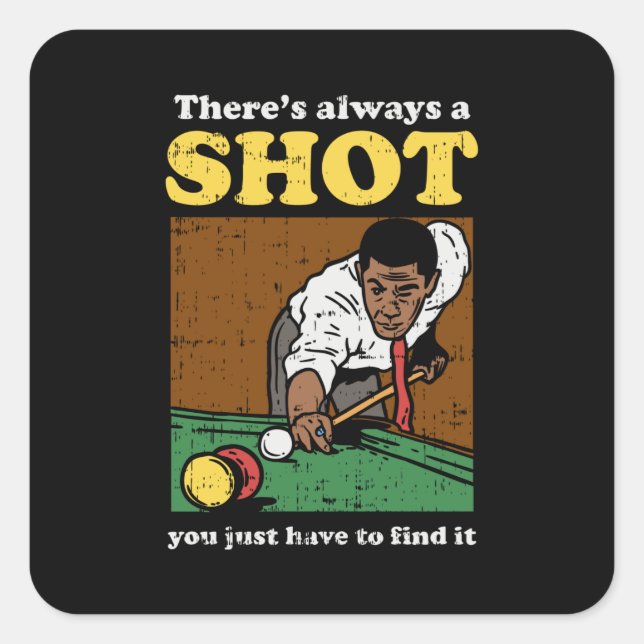 Sticker Carré Billiard Snooker Retro (Devant)