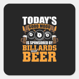 Sticker Carré Billiards Player Today Billiards And Beer