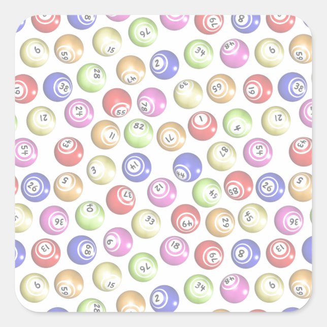 Sticker Carré Bingo Balls (Devant)