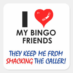 Sticker Carré BINGO ! Bingo designs pour le fabuleux joueur!