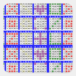 Sticker Carré Bingo Game Motifs Grille