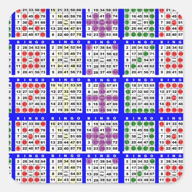 Sticker Carré Bingo Game Motifs Grille (Devant)