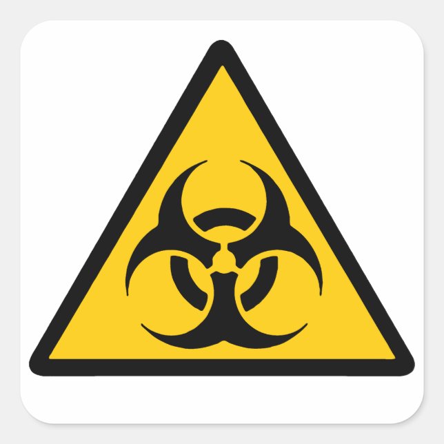 Sticker Carré Biohazard - bichrome jaune/noir (Devant)