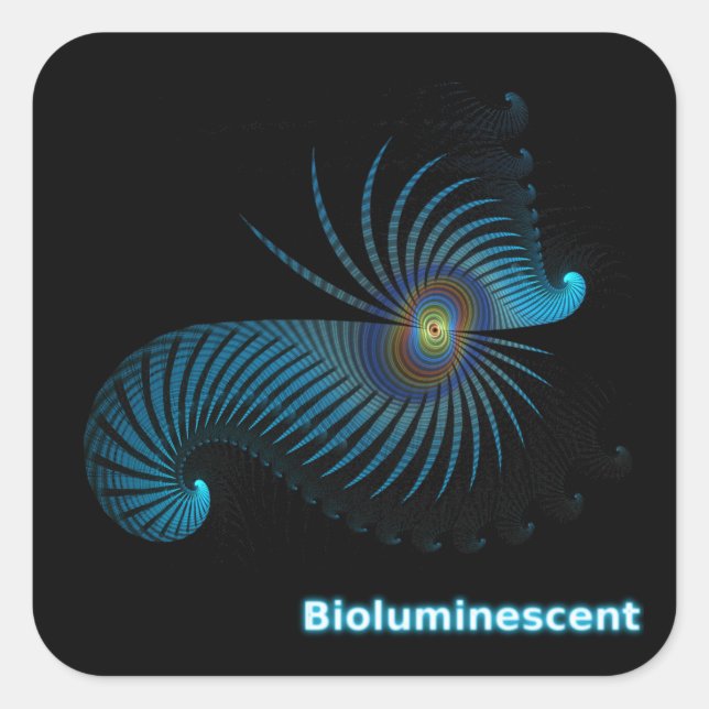 Sticker Carré Bioluminescent Alien Sea Creator (Devant)