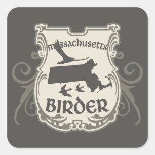 Sticker Carré Birder du Massachusetts