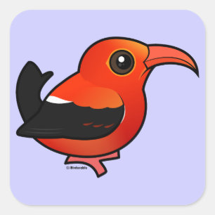 Sticker Carré Birdorable 'I'iwi