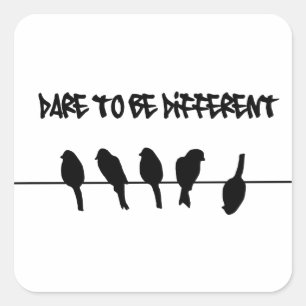 Sticker Carré Birds on a wire - dare to be different