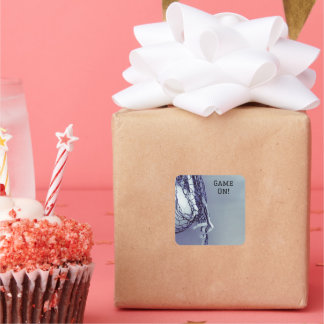Sticker Carré Birthday Grey Net & Volleyball