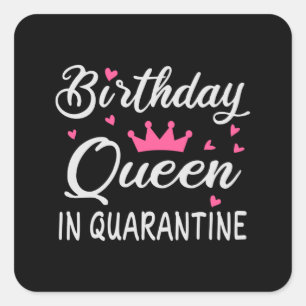 Sticker Carré Birthday Queen